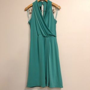 The Limited Green Sleeveless Faux Wrap Dress XS